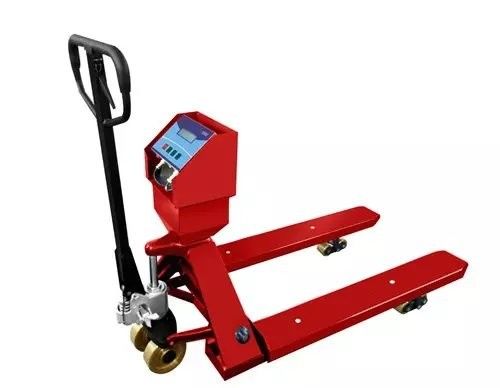 1.5T, 2T, 3T electronic carbon steel hand pallet weighing truck scale red color