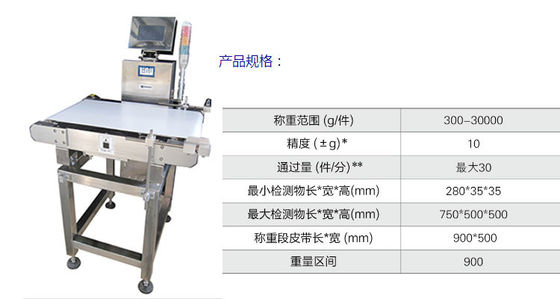 LED Automatic Rejection Belt Check Weigher With Smart Touch Screen