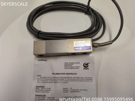 ZEMIC H8C 1 Ton C3 Class  Shear Beam Load Cell  Transducer OIML NETP Sensor For Weighing Scale