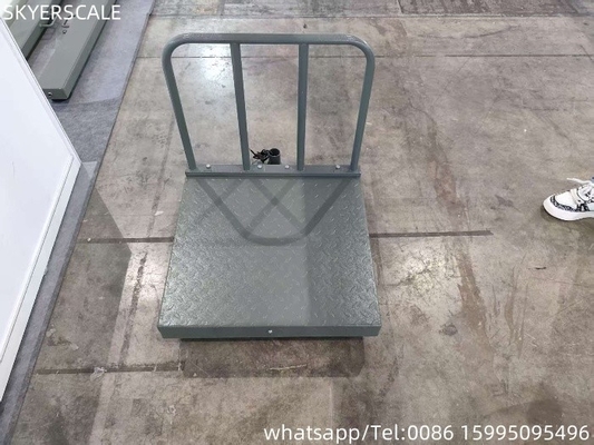 Digital Carbon Steel 500x500mm 300kg Platform Scale With Checker Plate And Backrail