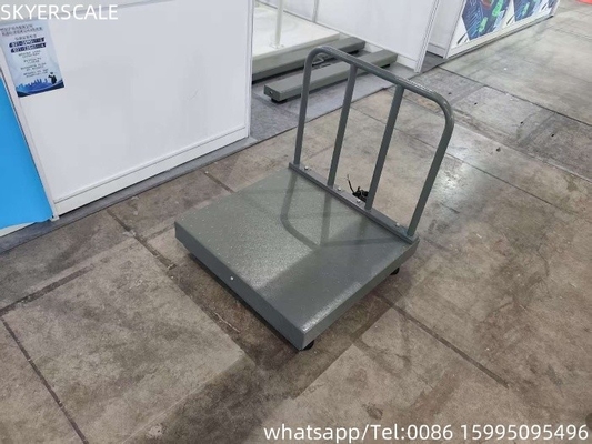 Digital Carbon Steel 500x500mm 300kg Platform Scale With Checker Plate And Backrail