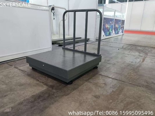 Digital Carbon Steel 500x500mm 300kg Platform Scale With Checker Plate And Backrail