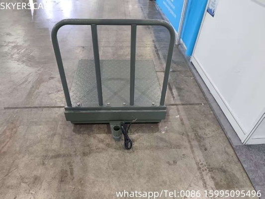 Digital Carbon Steel 500x500mm 300kg Platform Scale With Checker Plate And Backrail